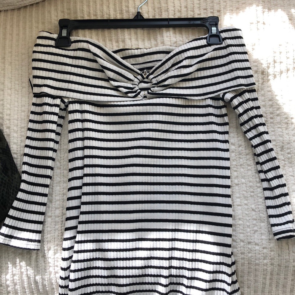 Trina Turk striped off the shoulder top small